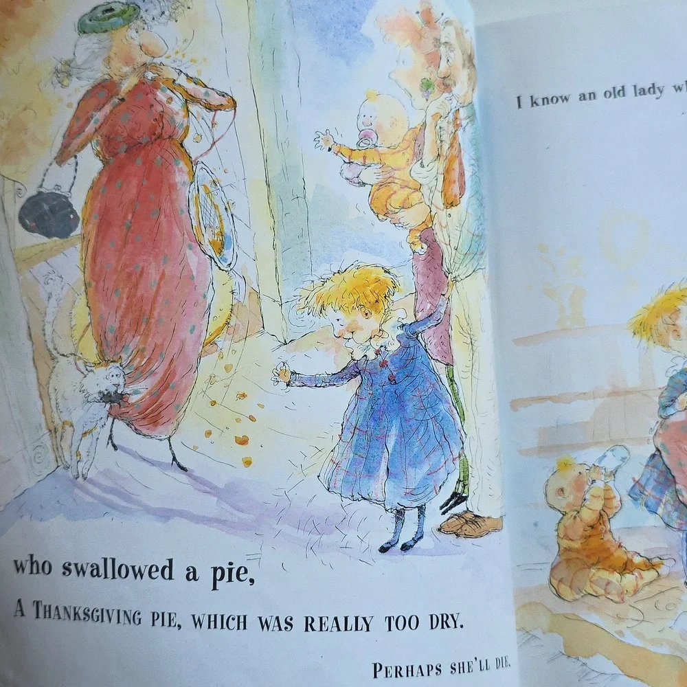 Children's Book Set - I Know an Old Lady - Pirate, Pie, Shell, And Vintage